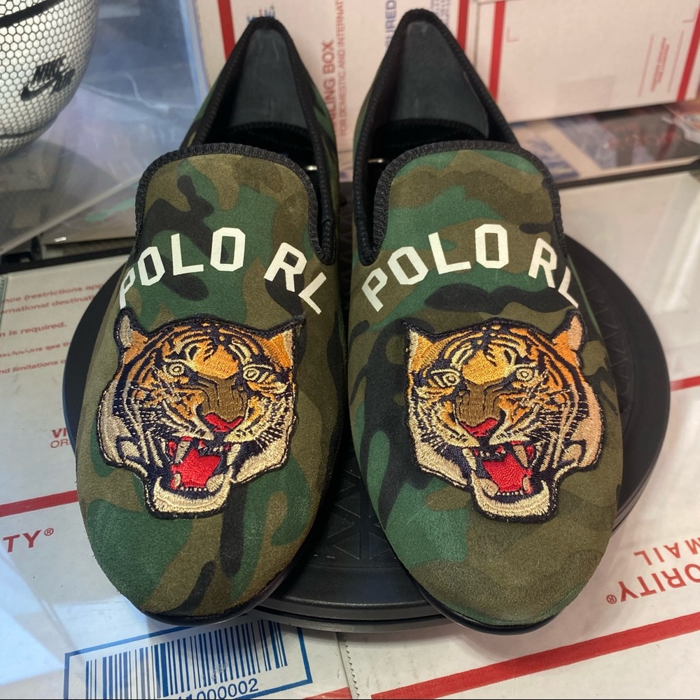 🆕 Polo Ralph Lauren Paxton Camo Suede Slipper - Picture 3 of 12